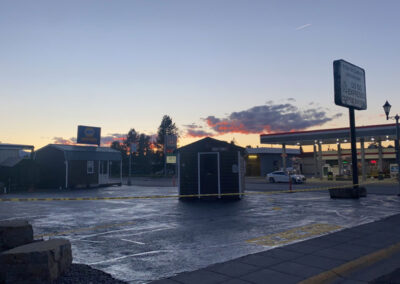 Shot of one of maintained asphalt parking lot