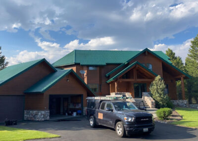 Shot of finished house project with green roofing