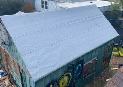 Shot before applying new roof for storage house