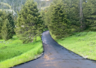 Newly applied asphalt