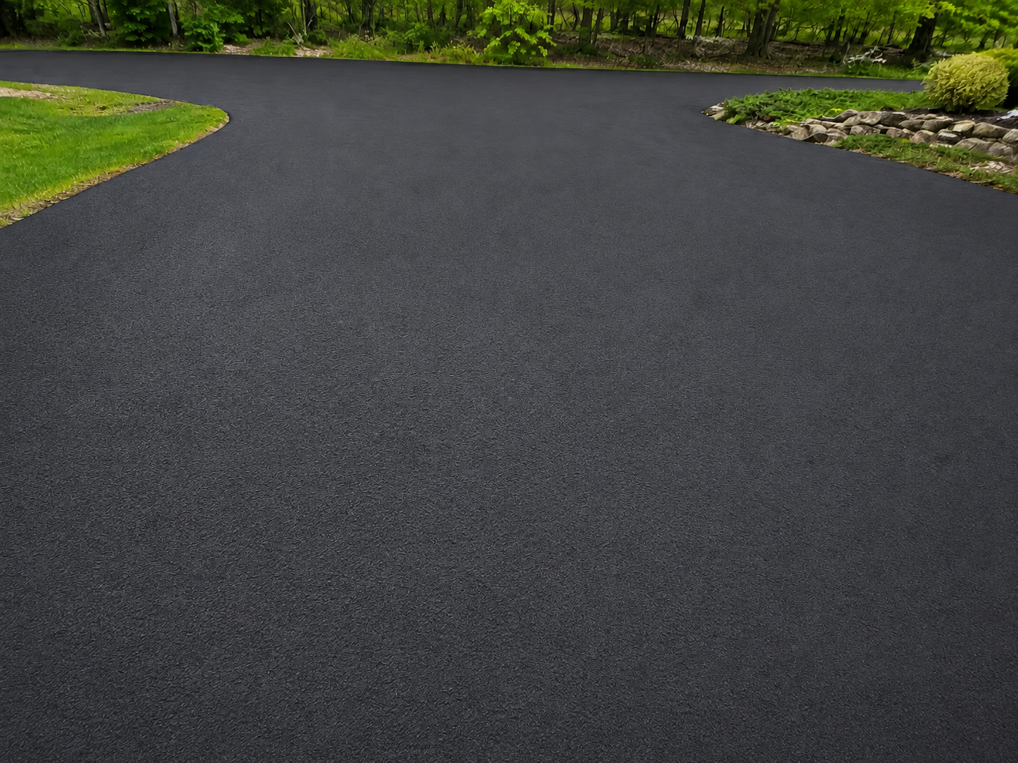 Asphalt repair before and after appearance following professional sealcoating