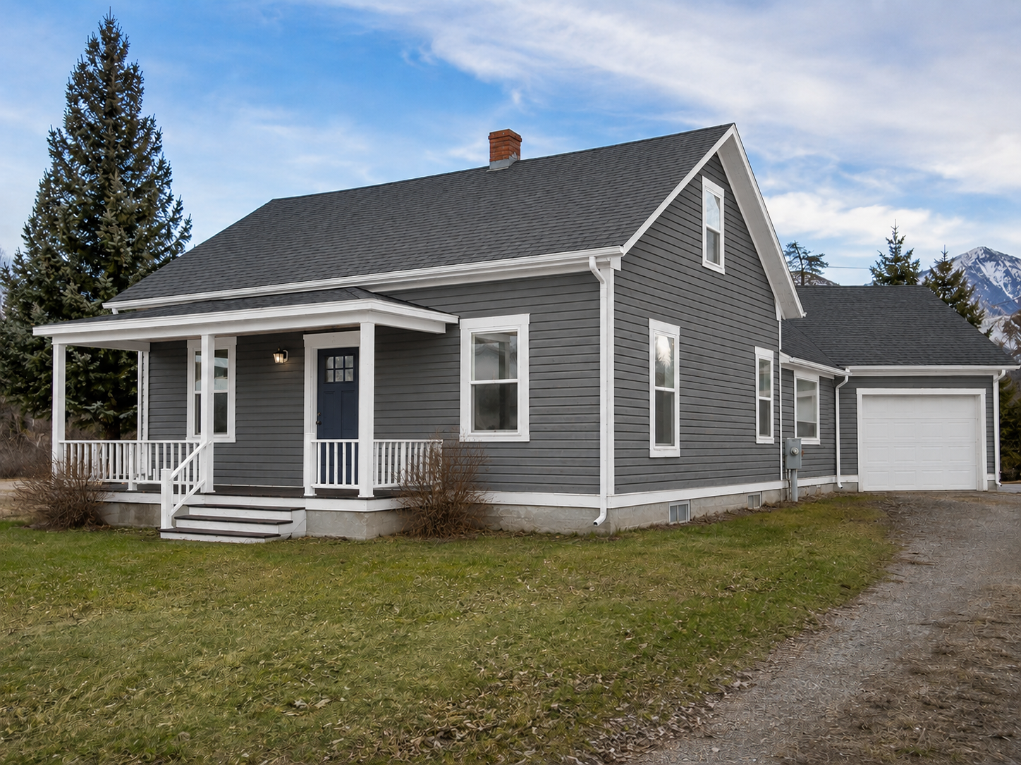 After exterior house painting