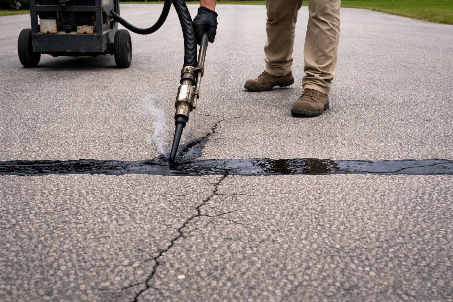 hot rubber crack filling services