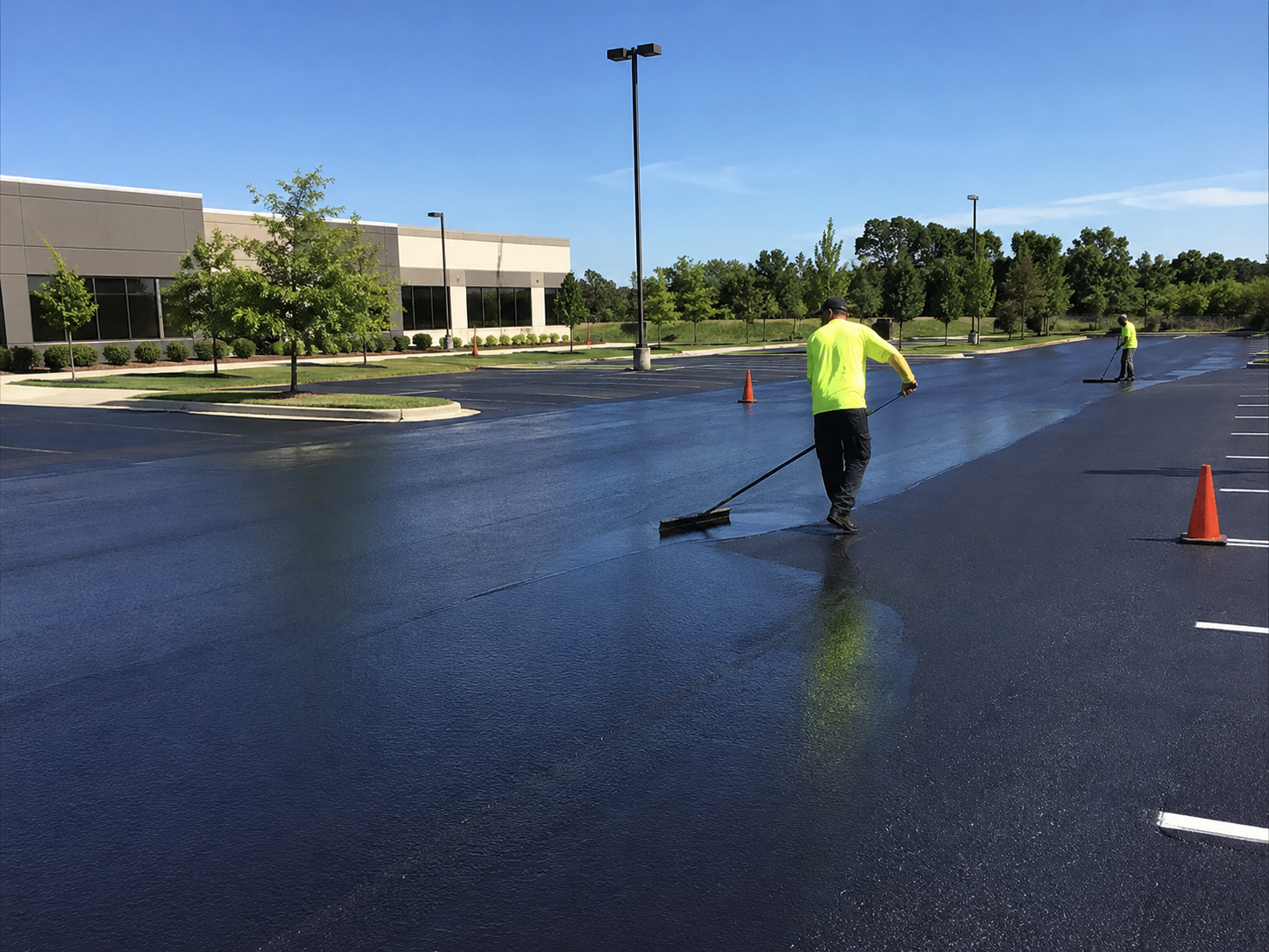 Commercial parking lot sealcoating services
