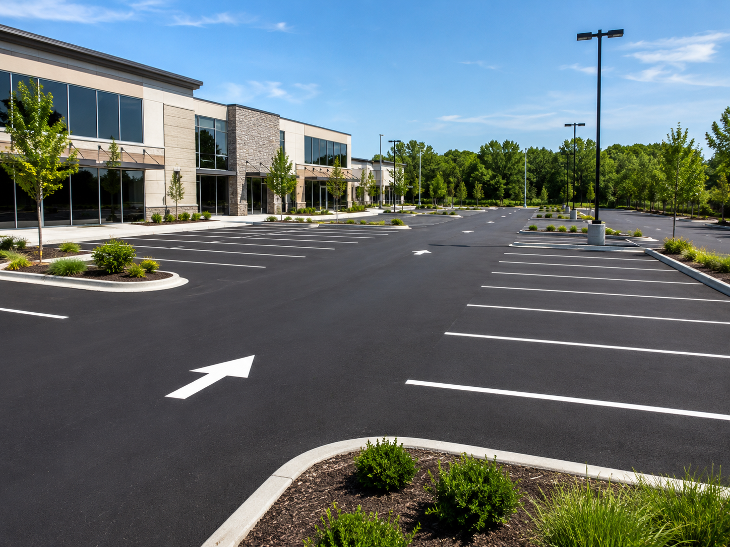 Commercial parking lot striping services