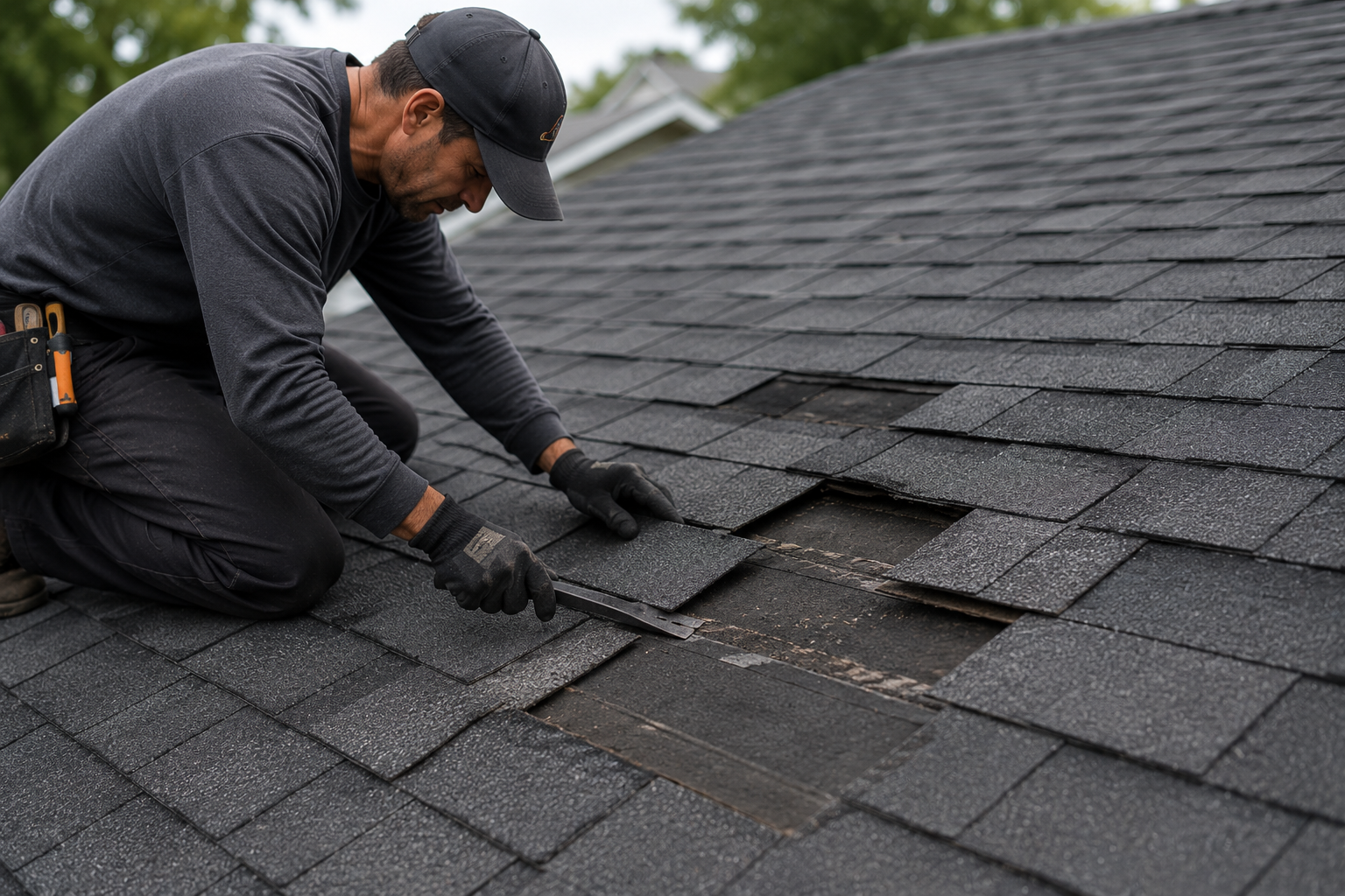 Damaged shingle repair