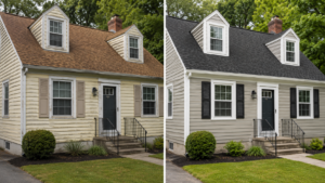 Exterior house painting before and after