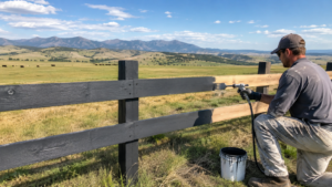 Fence painting in Montana