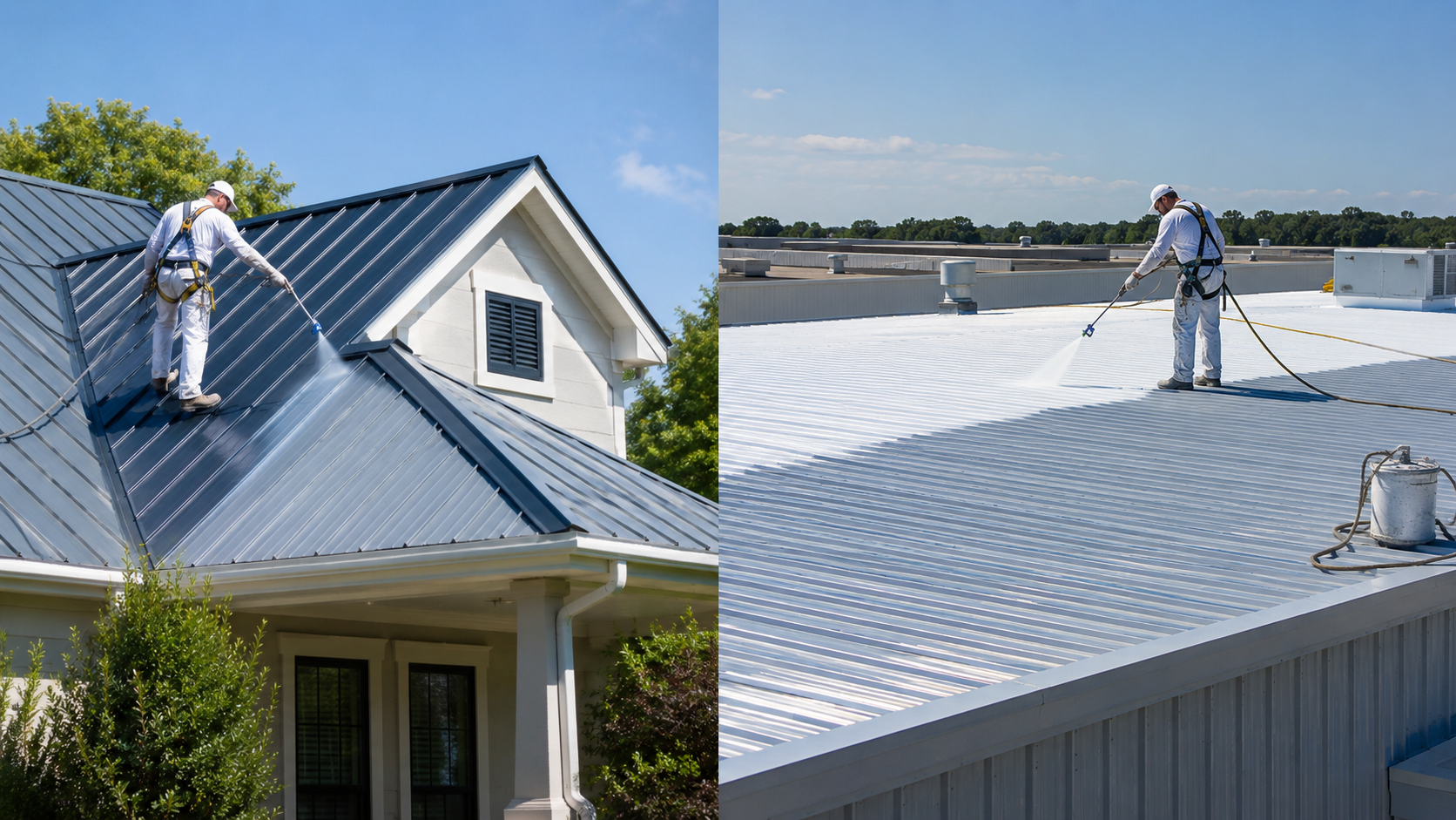 Residential and commercial metal roof painting in Montana
