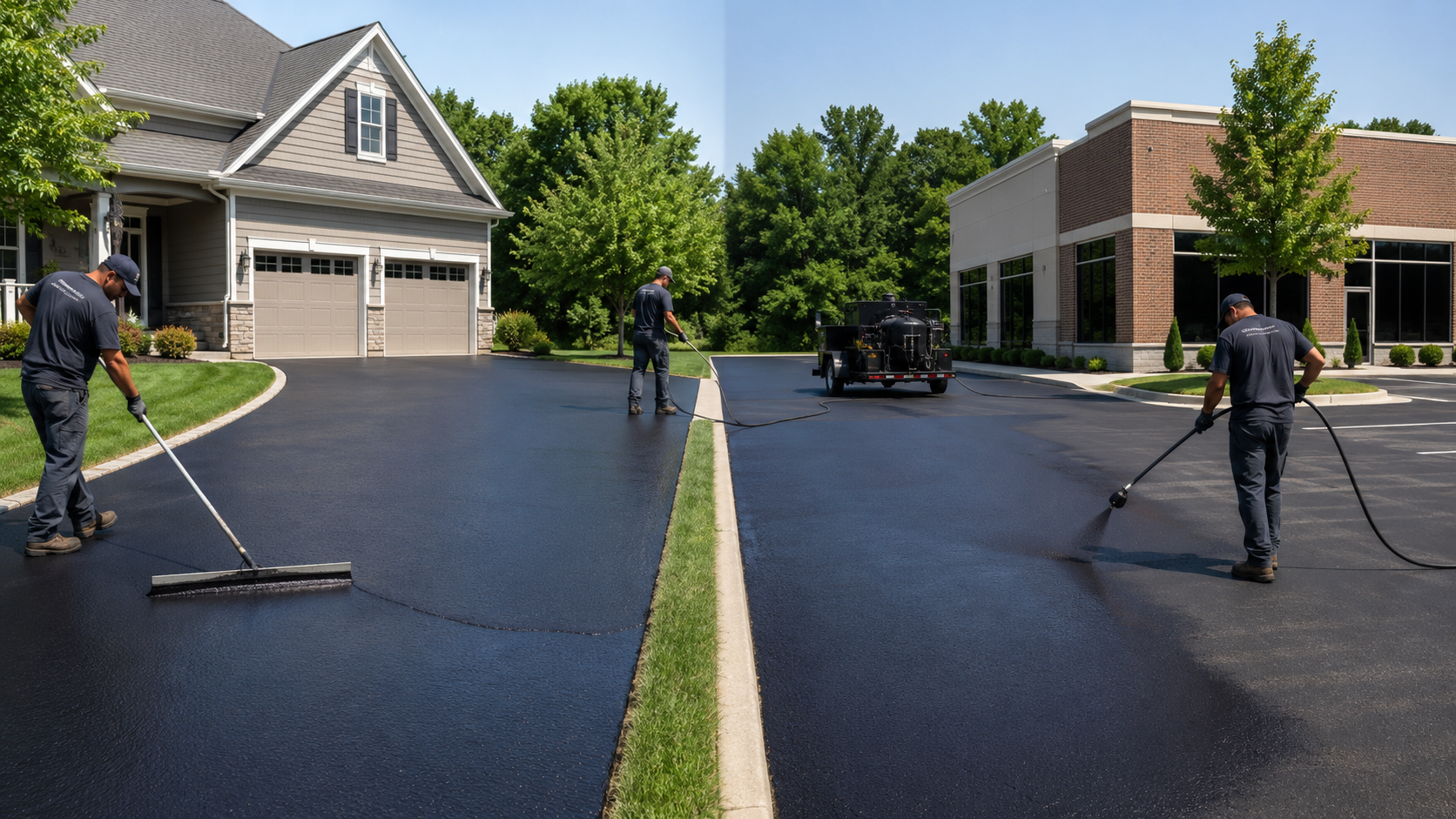Residential and commercial asphalt sealcoating services