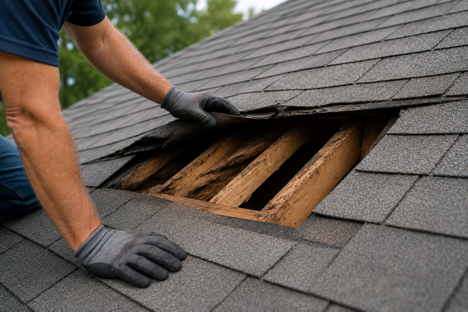 Sagging roof repair