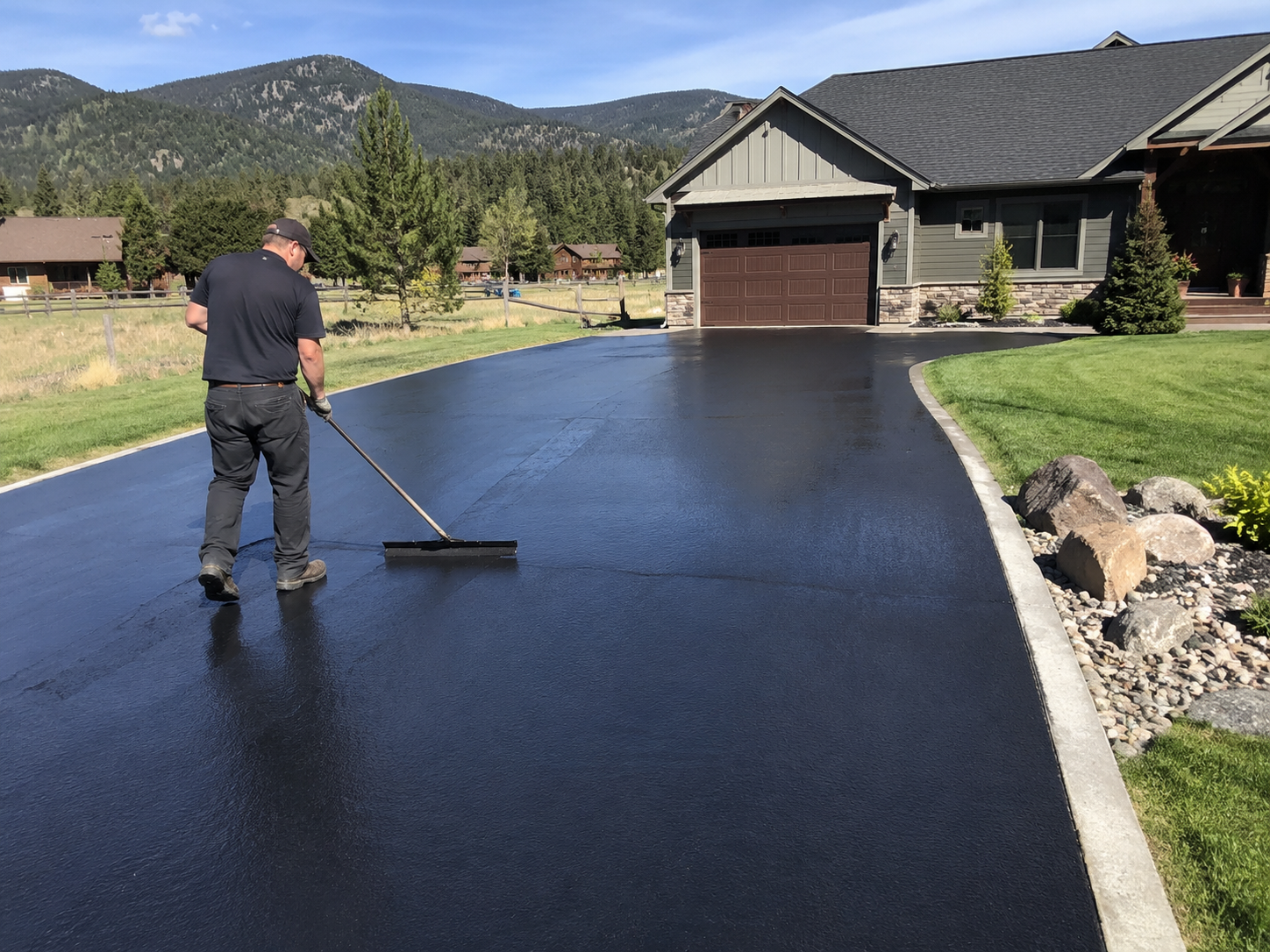 Residential driveway sealcoating services