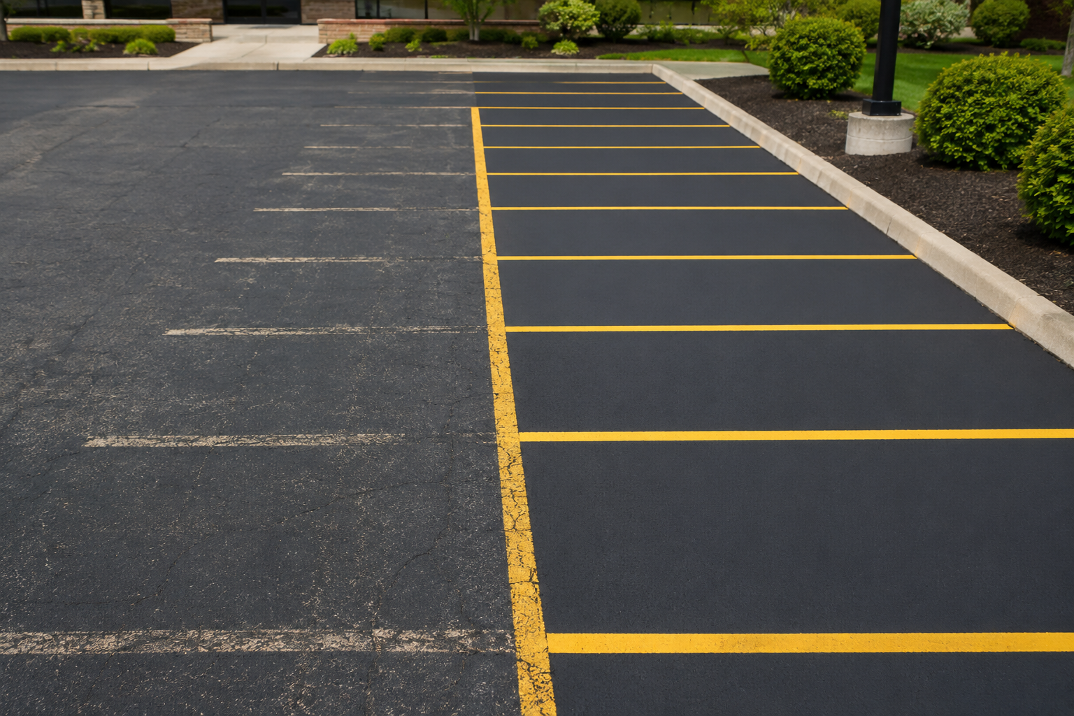 Parking lot in need of striping services
