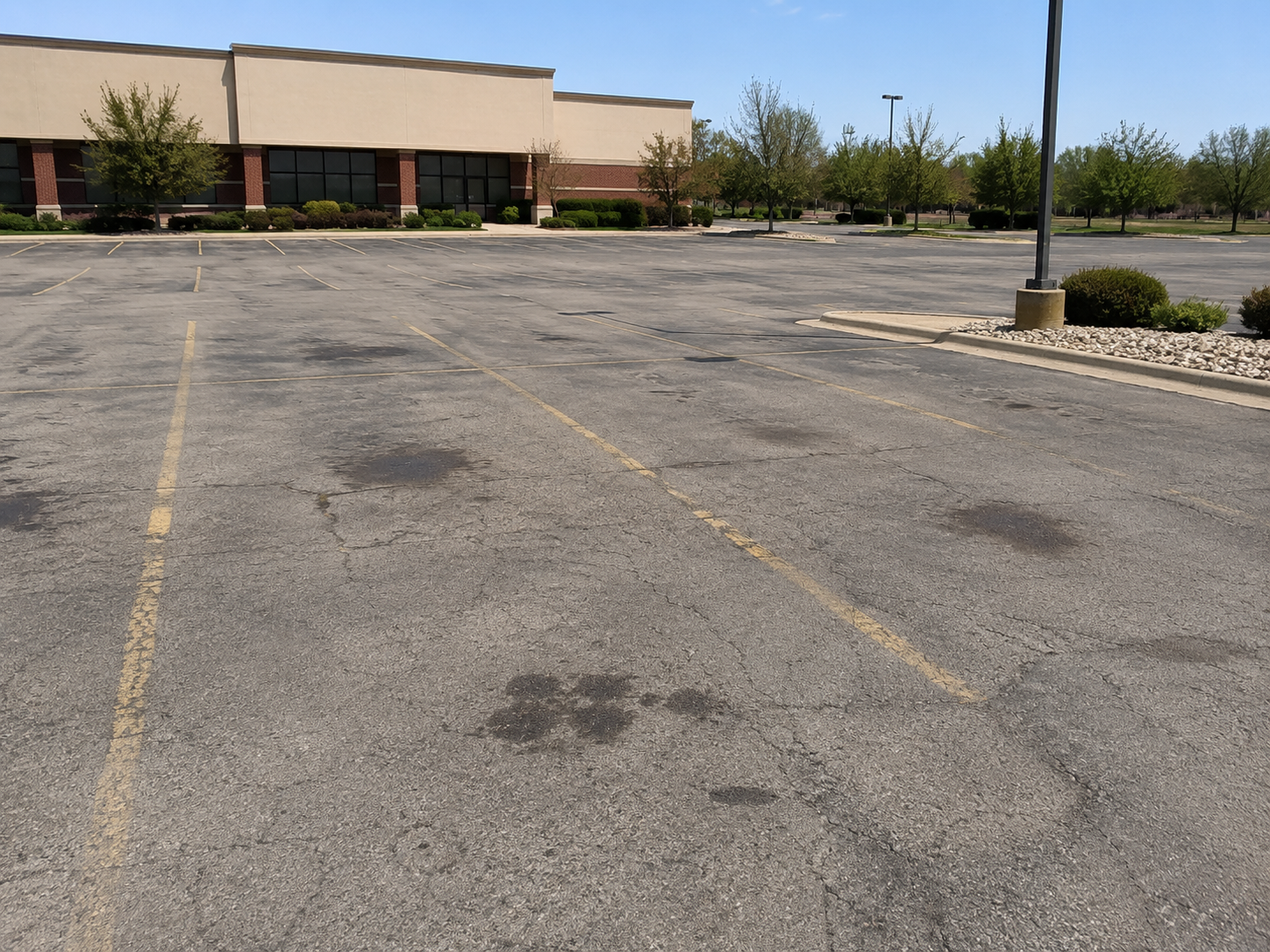 Parking lot in need of sealcoating